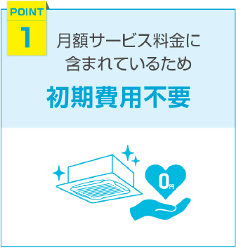 月額サービス料金に含まれているため、初期費用不要